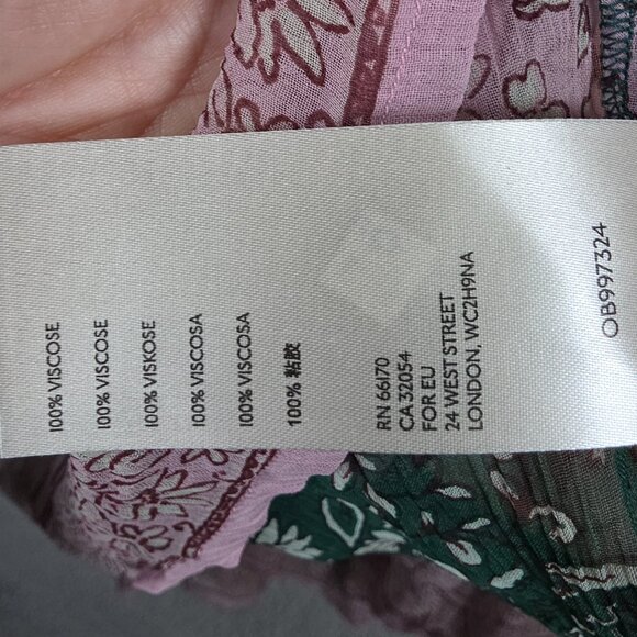 Anthropologie Maeve Mini Dress Small Tunic Sheer Dainty Cottagecore Floral Pleat - Picture 12 of 14